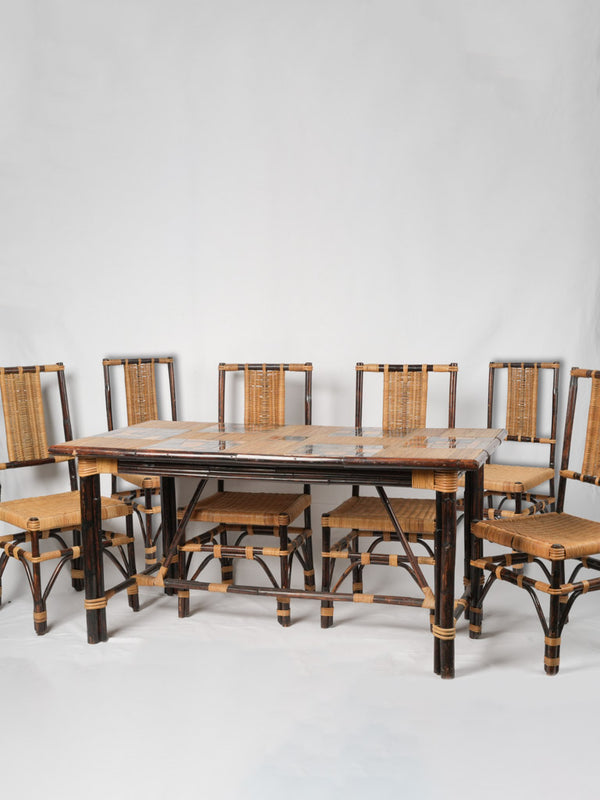 Rare Côte d'Azur bamboo dining table