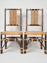 Custom French Modernist rattan chairs