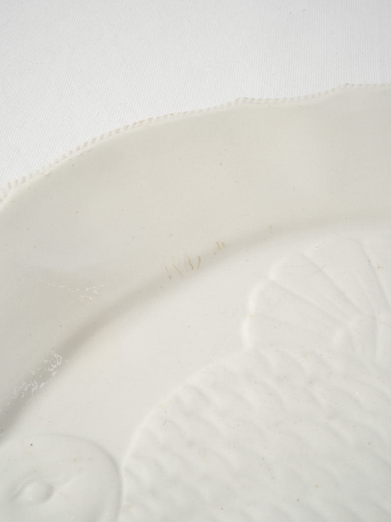 Creamy white earthenware serving dish  