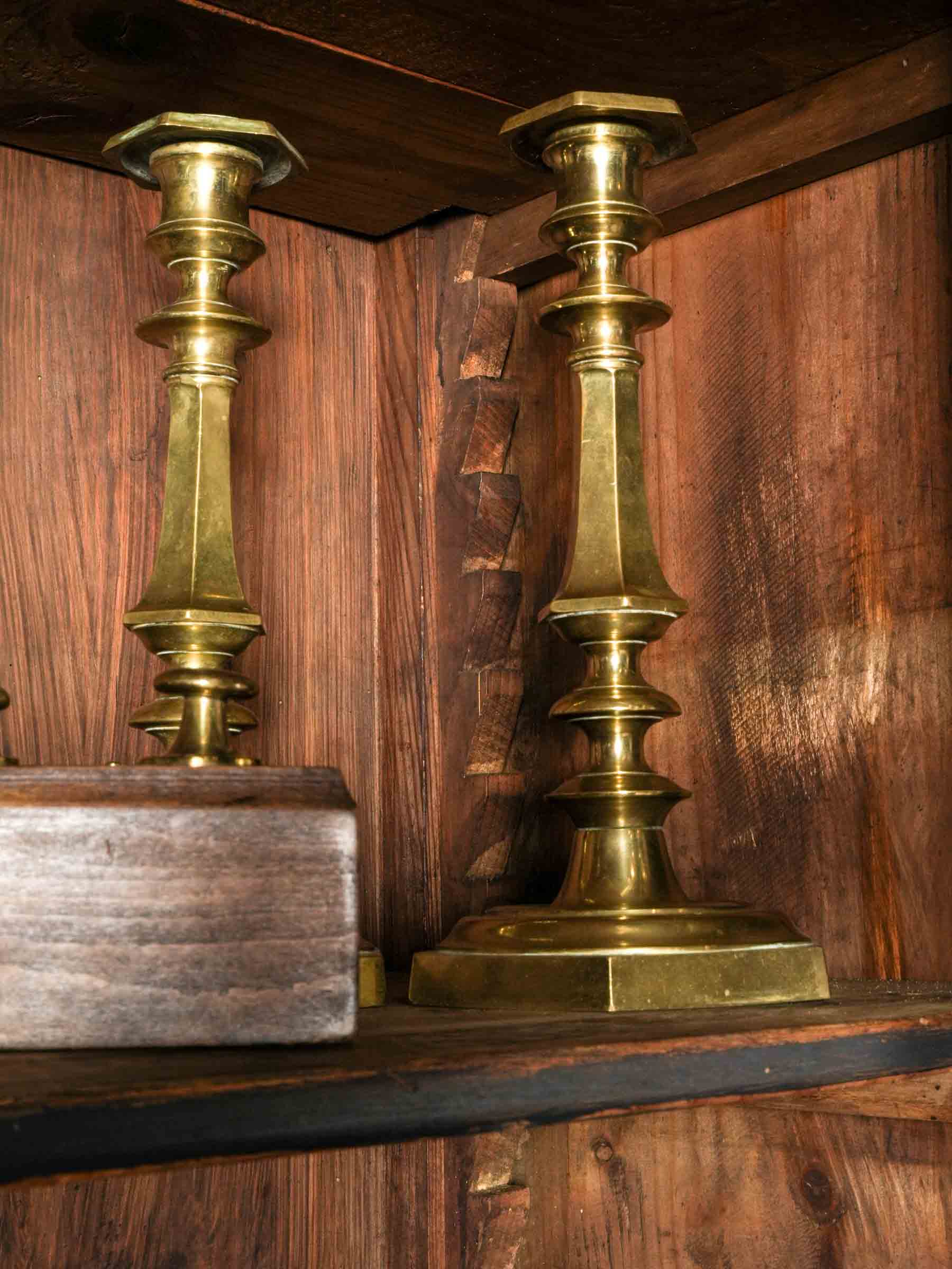 Understated country-style glazed armoire  