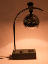Modern chrome & marble table lamp - owned by Vasco Gasquet (1931-2009) 30¼"