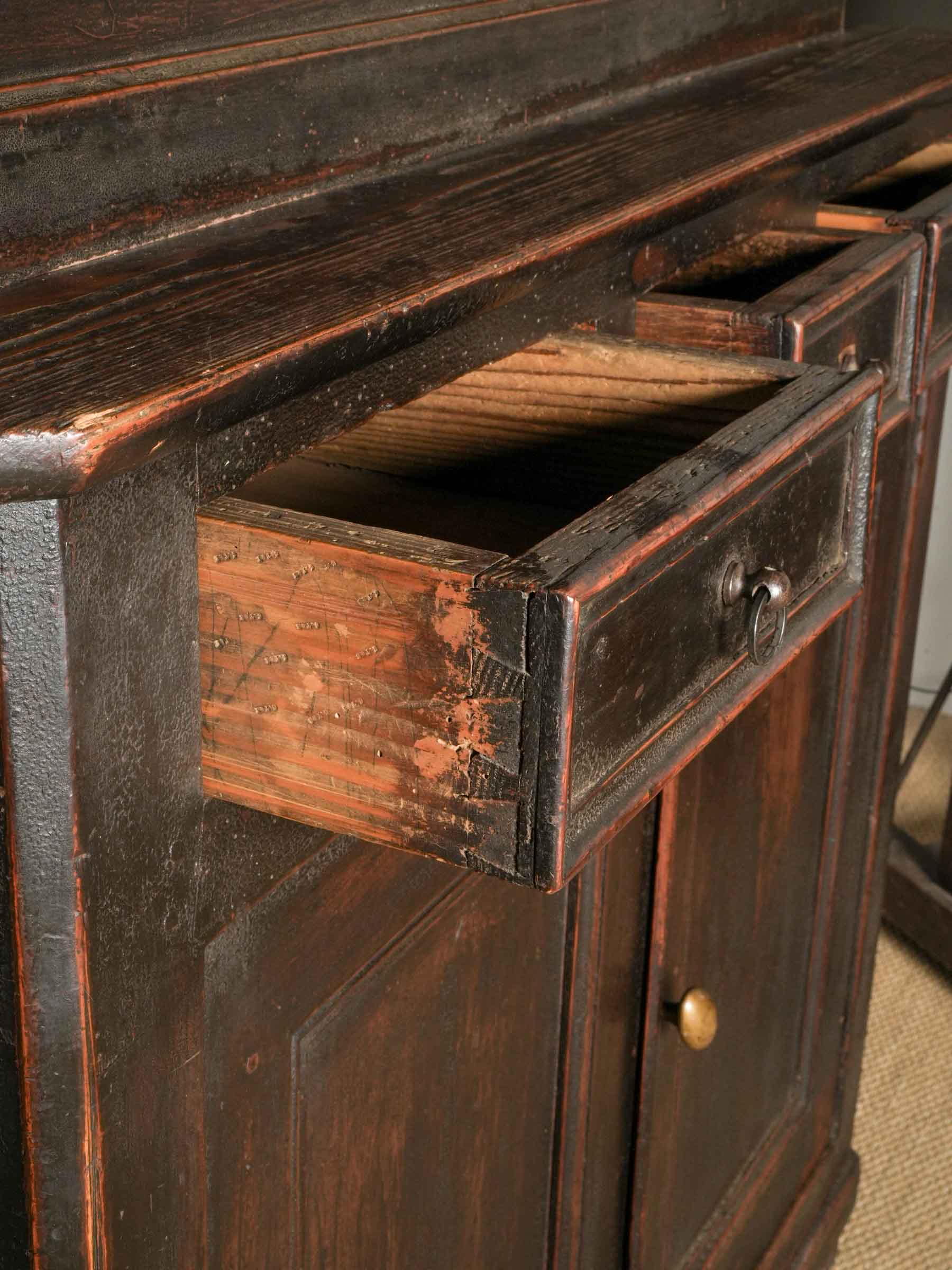 Distinctive 19th century chestnut hutch  