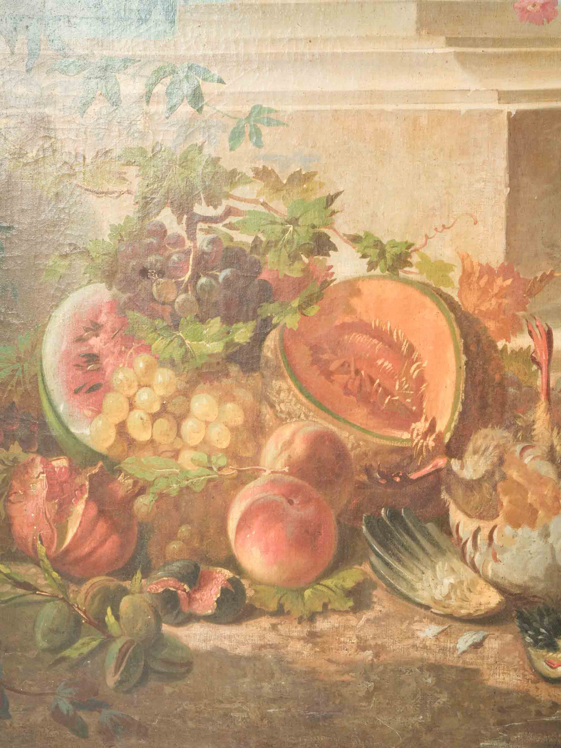 Large French Neoclassical Garden Scene w/ Still Life, Early 19th Century - 60¾" x 45"
