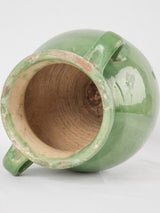 Antique French confit pot w/ green glaze 13"