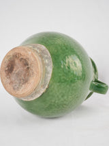 Antique French confit pot w/ green glaze 13"