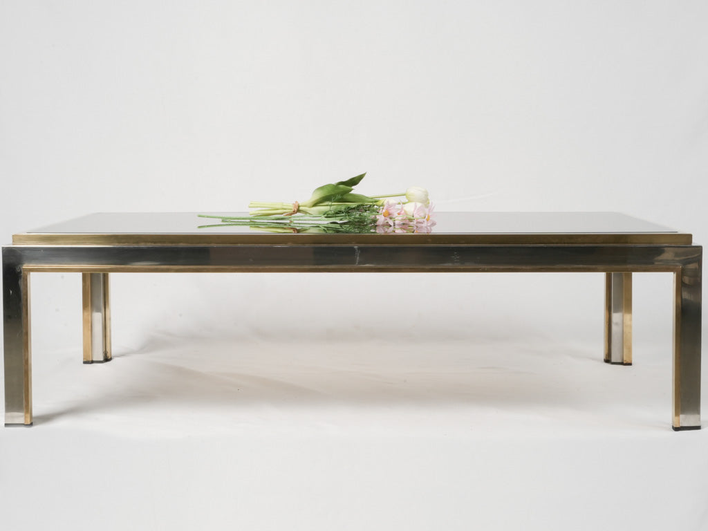 Shiny, geometric brass and chrome table