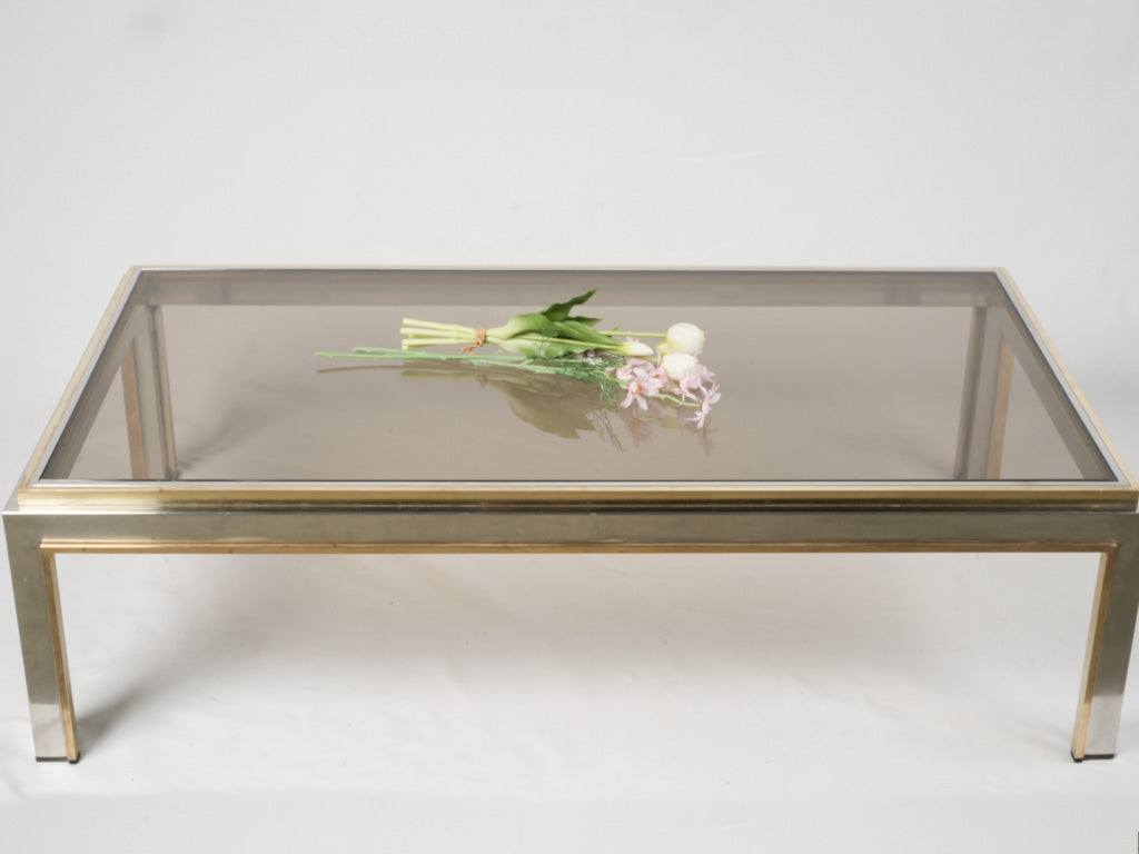 Elegant, vintage Italian glass coffee table