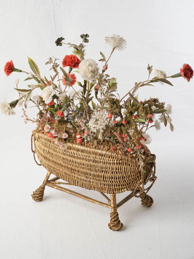 Antique wicker decorative centerpiece