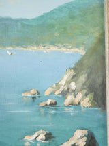 1950s Italian coastal oil artwork
