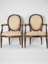 Eighteenth-century walnut Louis XVI armchairs