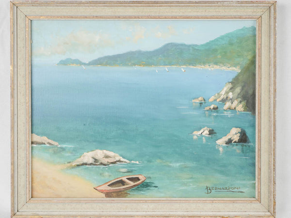 Vintage Italian seascape - Ligurian coastline - signed Bernardoni 18½" x 22½"