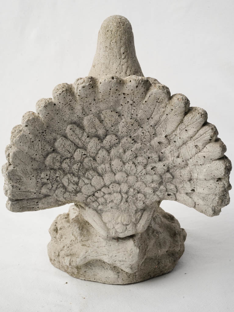 Pale gray fantail pigeon statue  