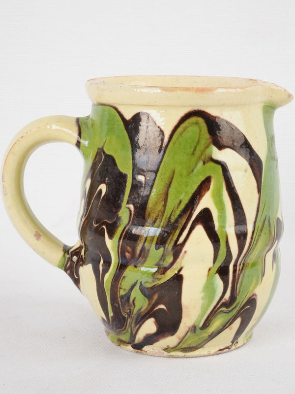 Antique Green-Brown Glazed Milk Jug