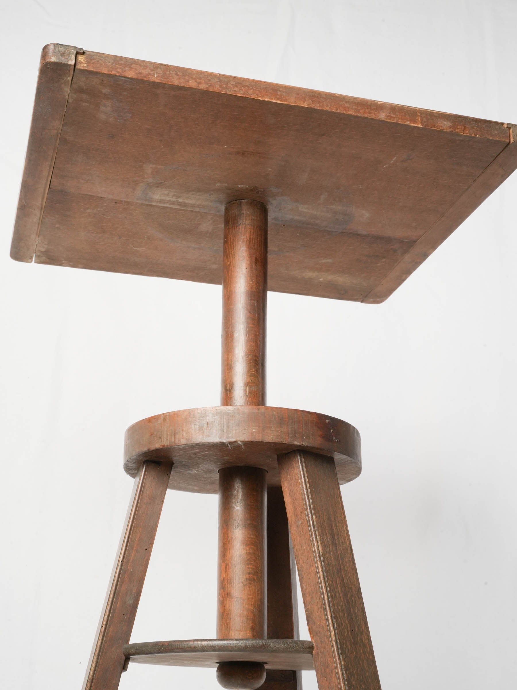 Antique French Adjustable Sculptor's Stand w/ Revolving Top - 48¾"