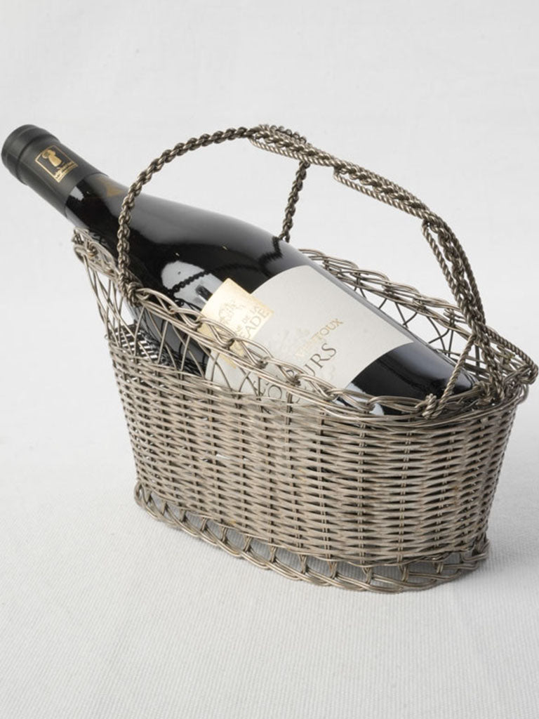 Elegant wicker-style bottle holder