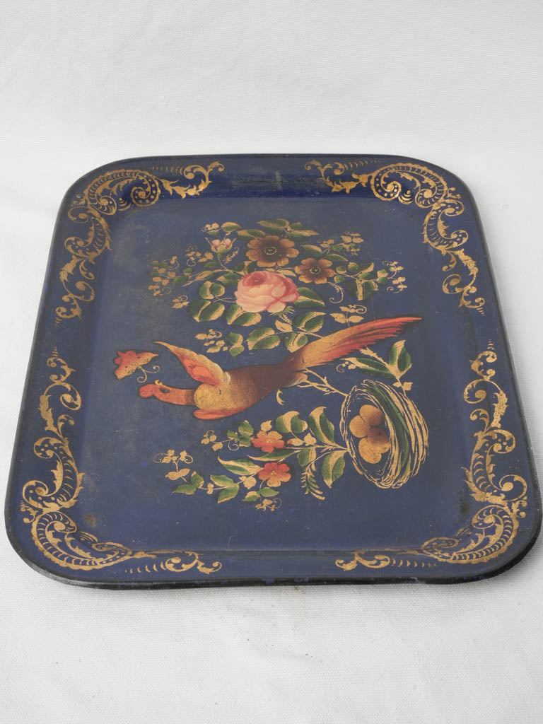 Hand-painted floral motif toleware