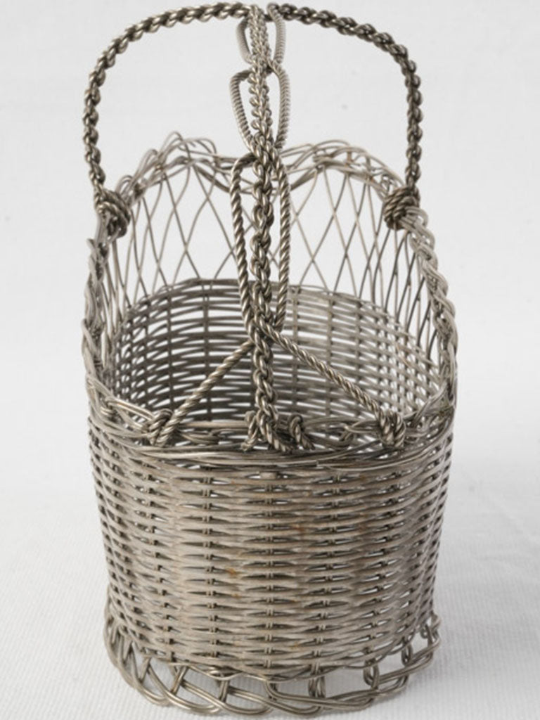 Classic timeworn silver bottle caddy