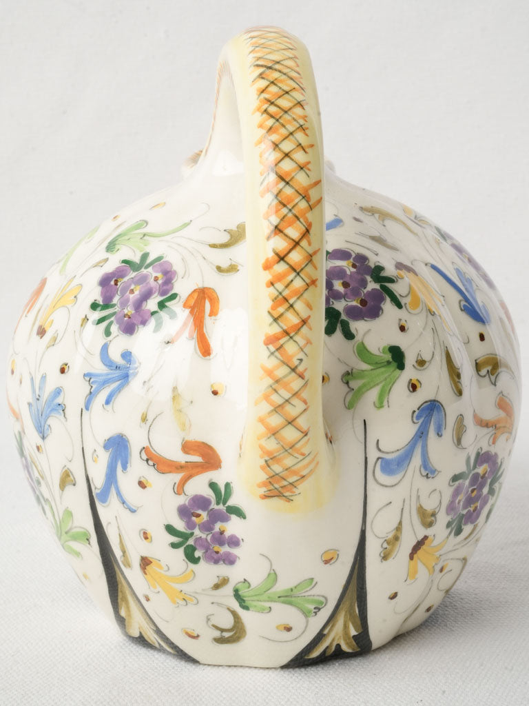 Mid-20th Century Italian Hand-Painted Ceramic Pitcher - 7"