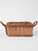 19th century straw & rattan box 11"