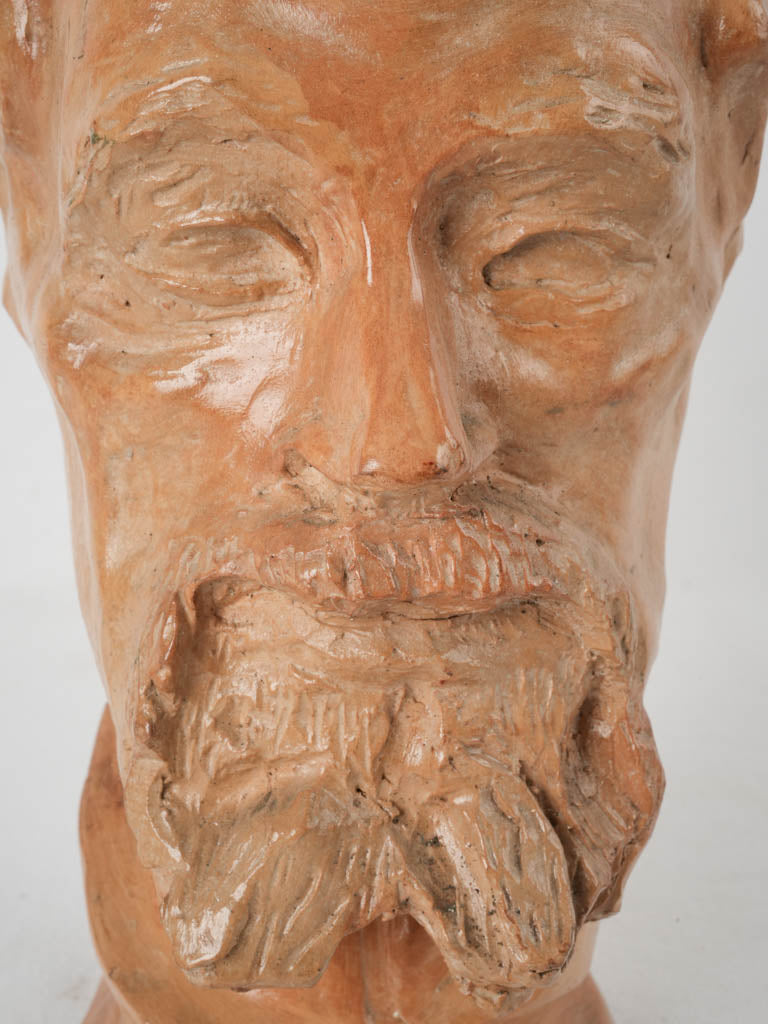 Aged artisan-signed terracotta maquette