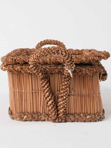 19th century straw & rattan box 11"