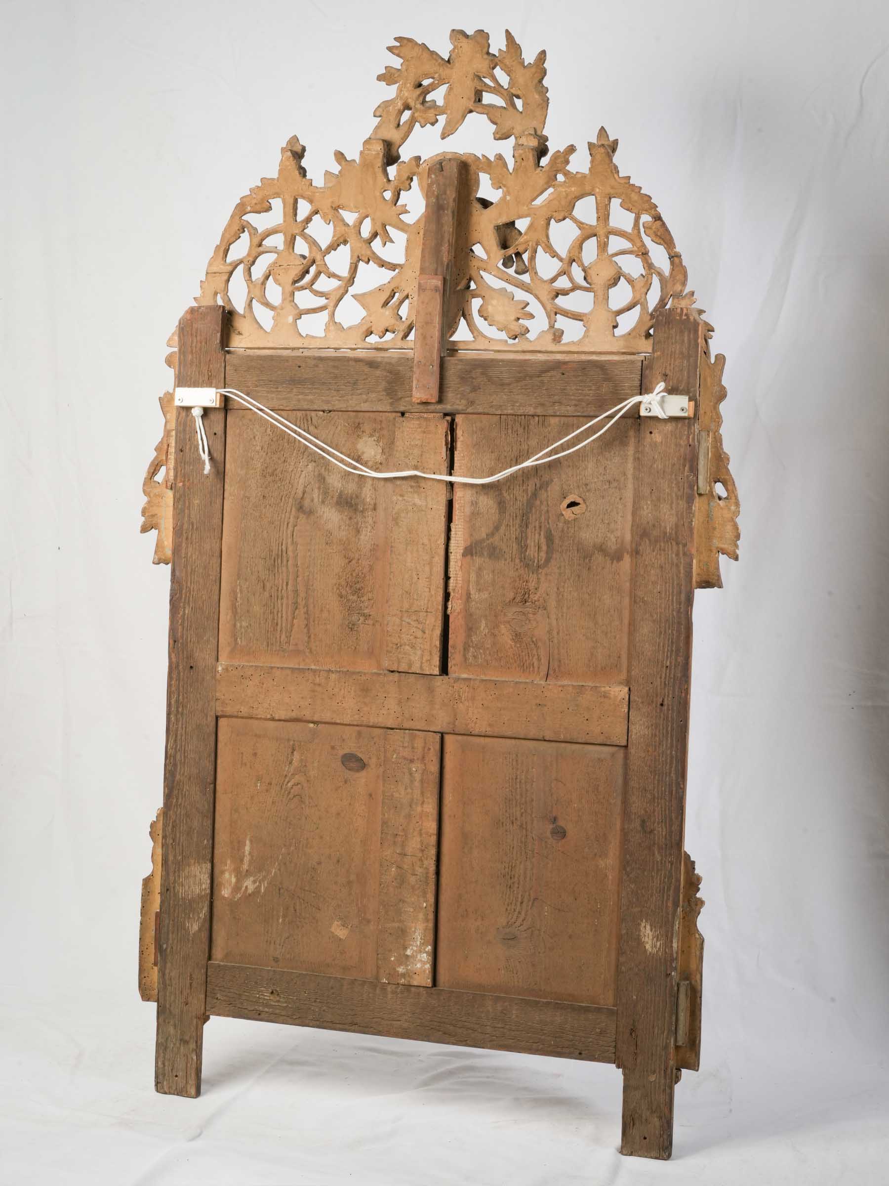 Superb Early 19th-Century French Giltwood Mirror w/ Openwork Crest & Original Mercury Plate - 72" -41¼"