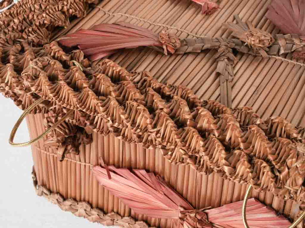 19th century straw & rattan box 11