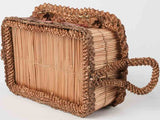 19th century straw & rattan box 11"