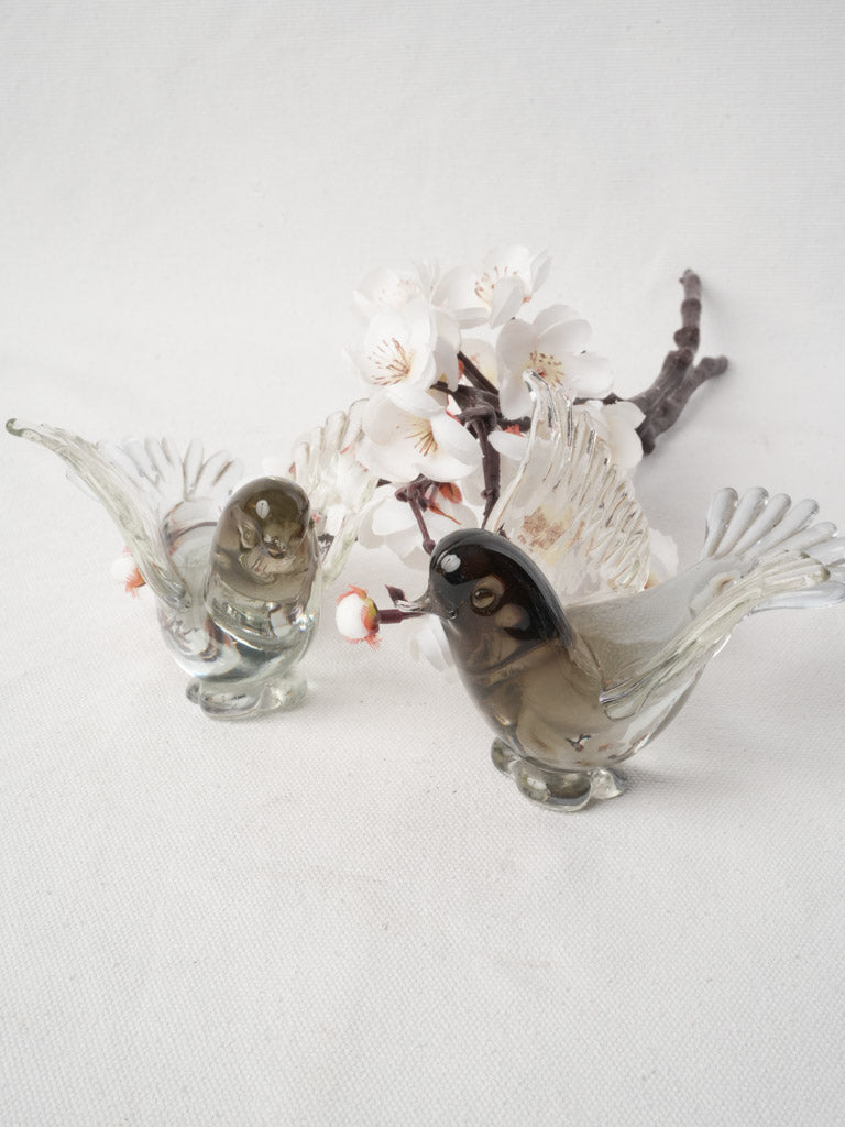 Mid-century Murano hand-blown doves