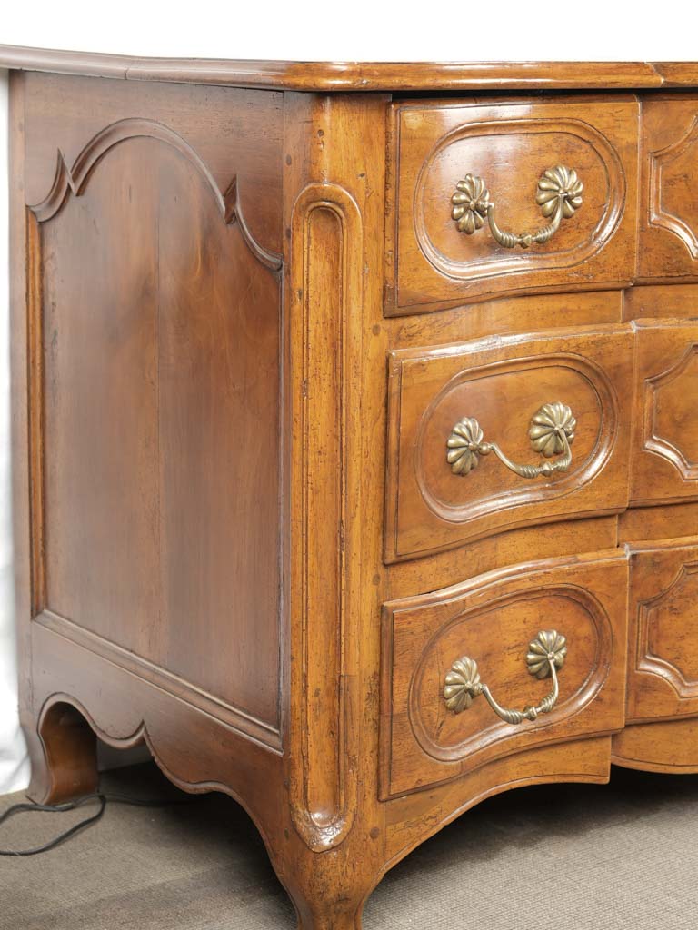 Curved crossbow shape walnut dresser