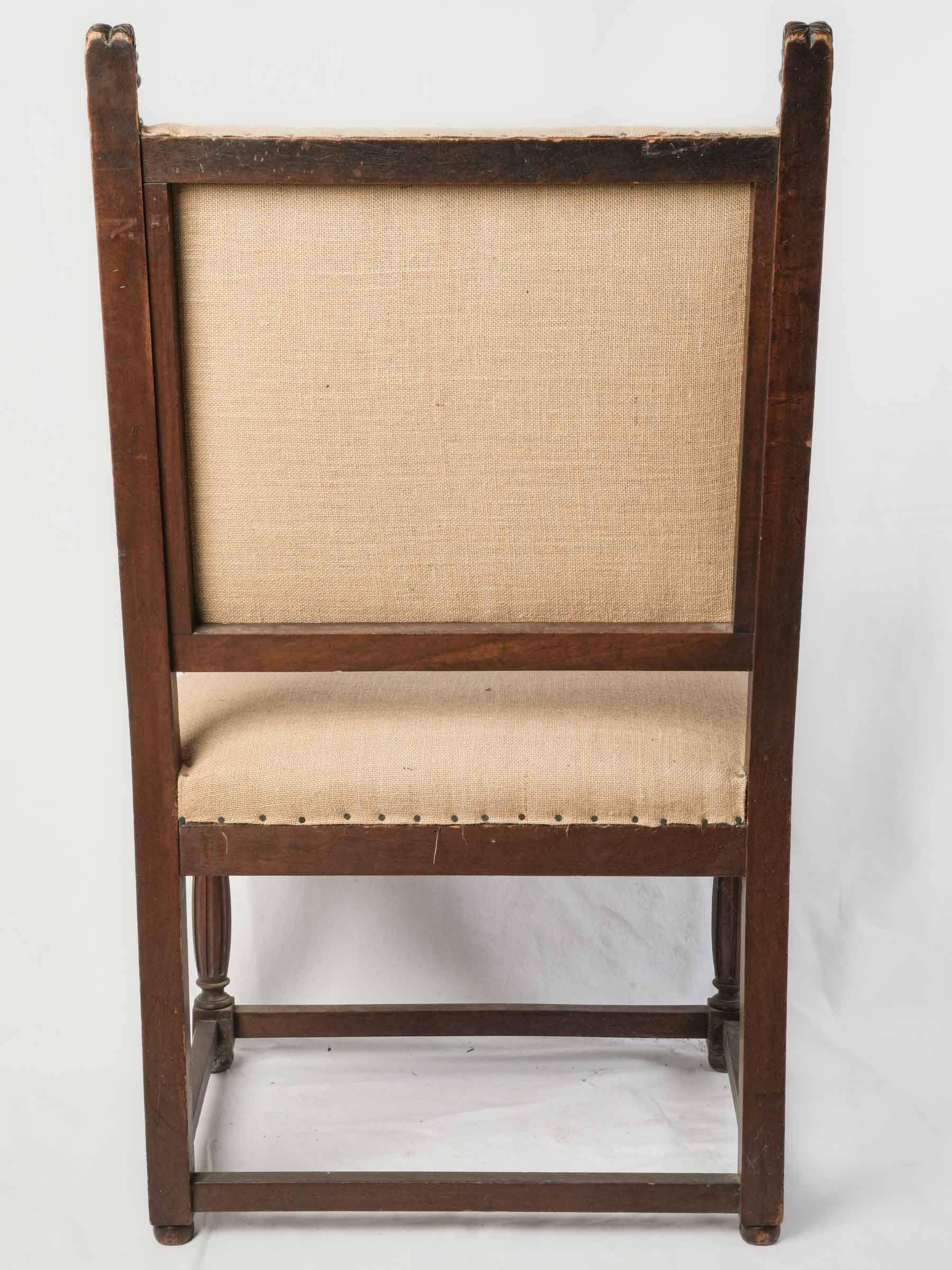 French Renaissance Revival Carved Walnut Armchair, Late 19th Century - 45¾"