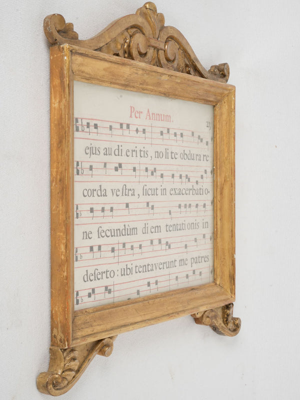 Antique Italian Carta Gloria - framed sheet music 15" x 13¾"