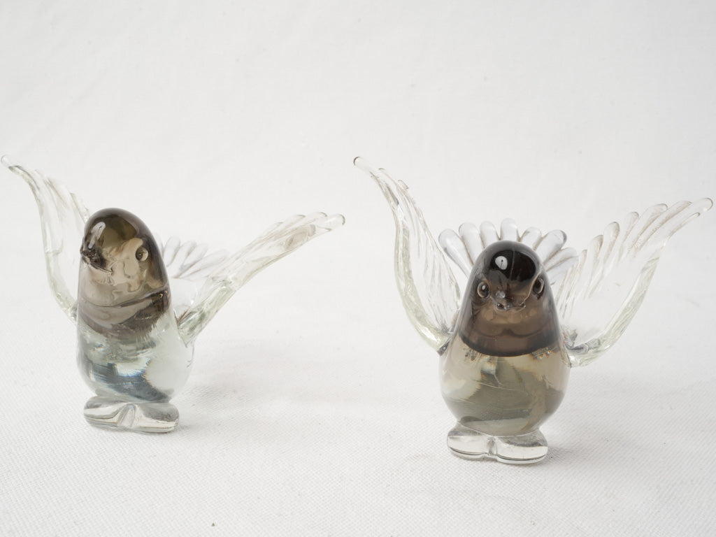 Transparent glass dove decorative pieces