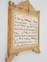 Historical, elegant framed music sheet