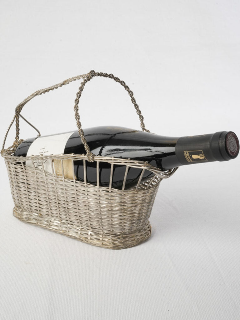Vintage silvered wine bottle holder