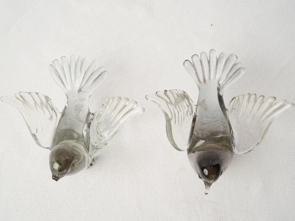 Elegant hand-blown glass bird art