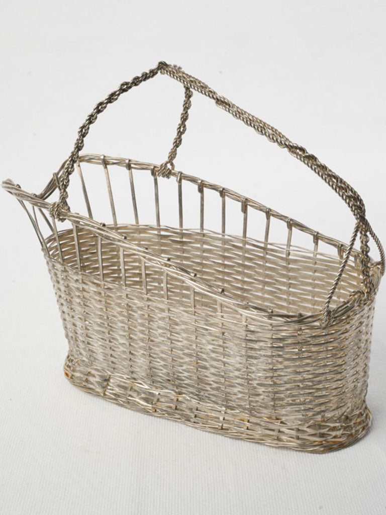 Mid-century silver finish bottle carrier  