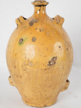 Unique yellow glaze antique pottery jug