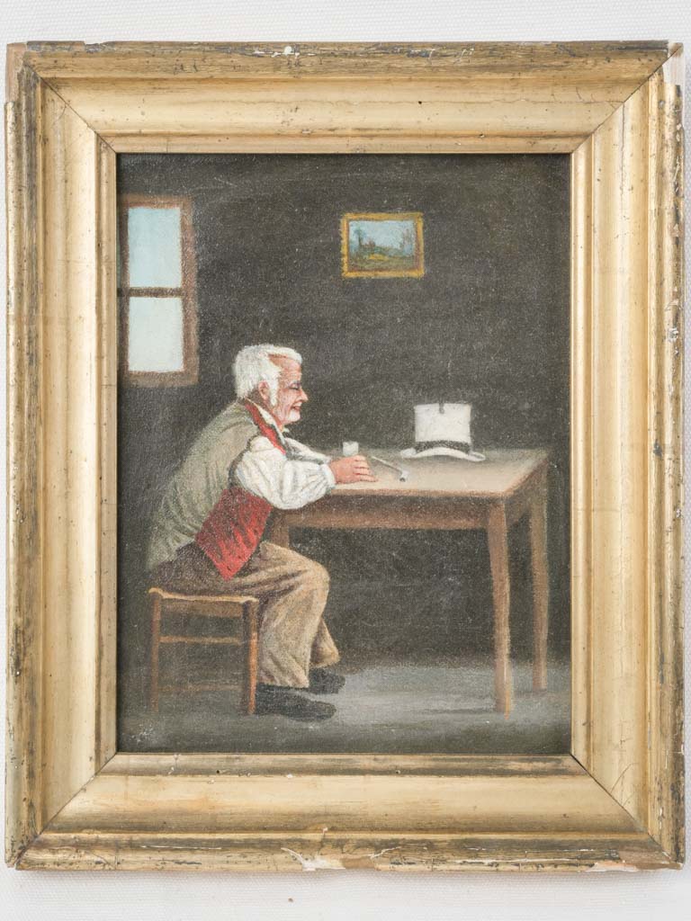 Naïve rustic oil painting  