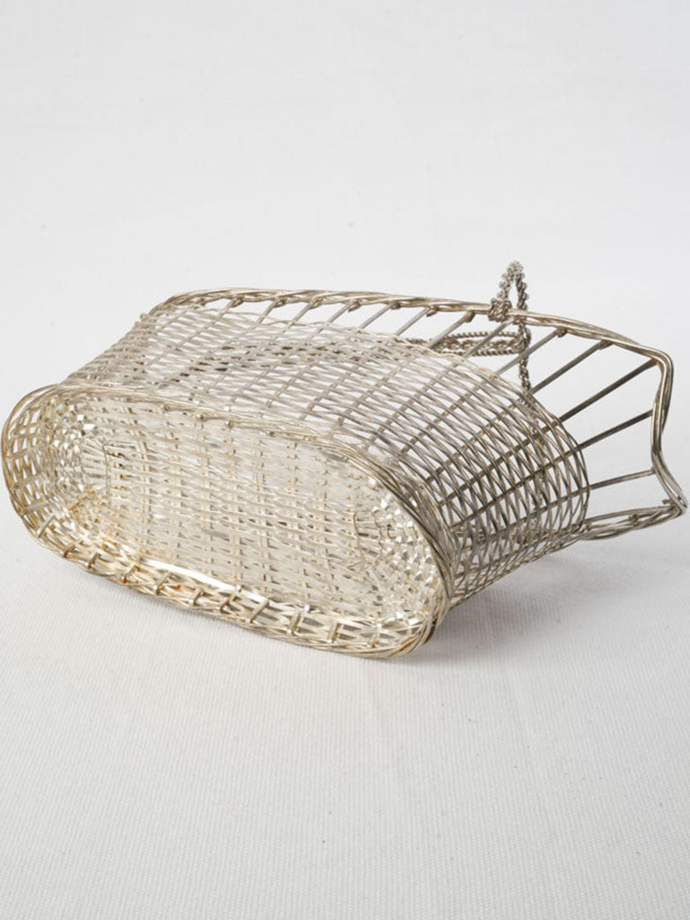 Classic silvered French wine carrier  