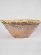 Very large antique tian mixing bowl - yellow 23¼"