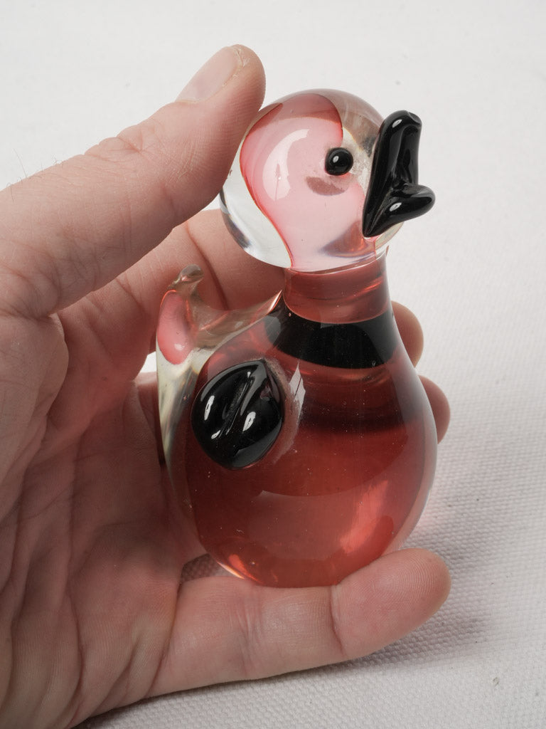 Hand-blown Italian pink glass sculpture