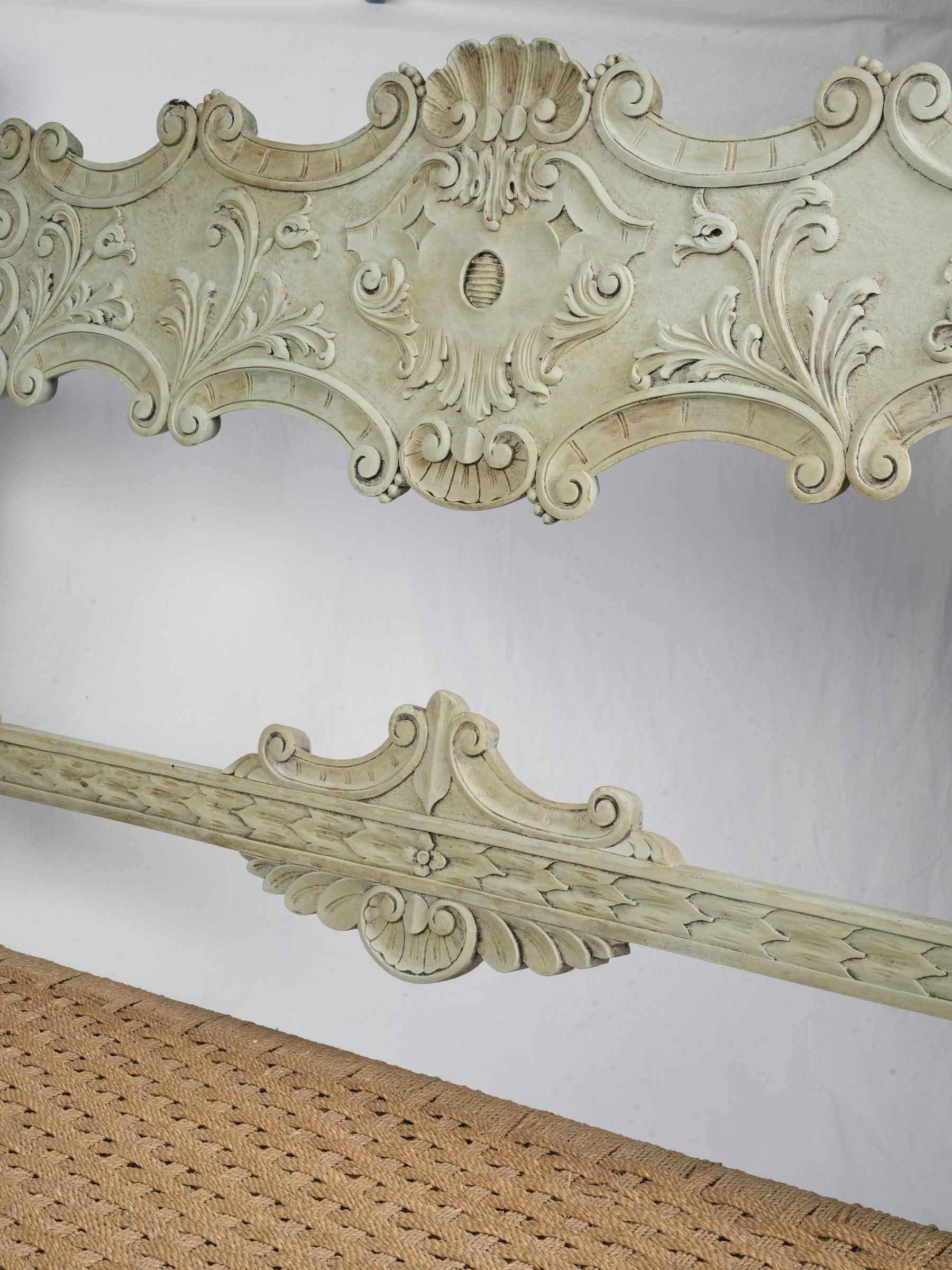 Decorative cresting Rococo-style benches  