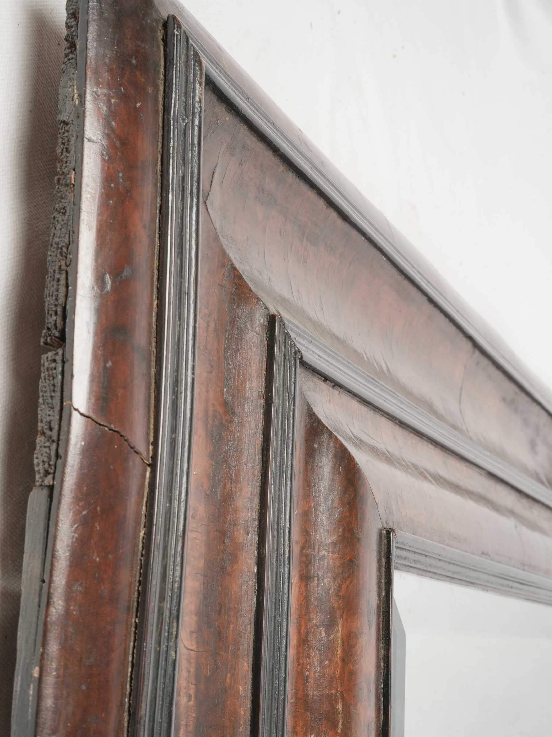 Exceptional Louis XIV Burr Walnut Cushion-Frame Mirror w/ Original Glass - 41" x 36¼"
