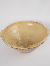 Very large antique tian mixing bowl - yellow 23¼"