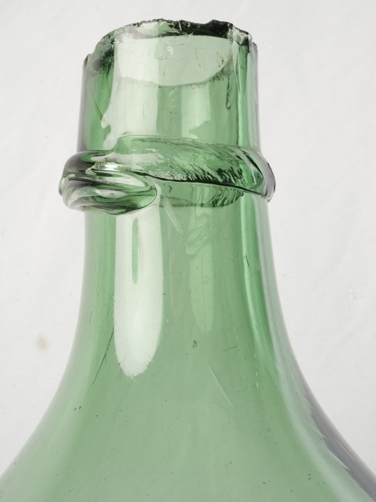 Rustic artisanal glass container  