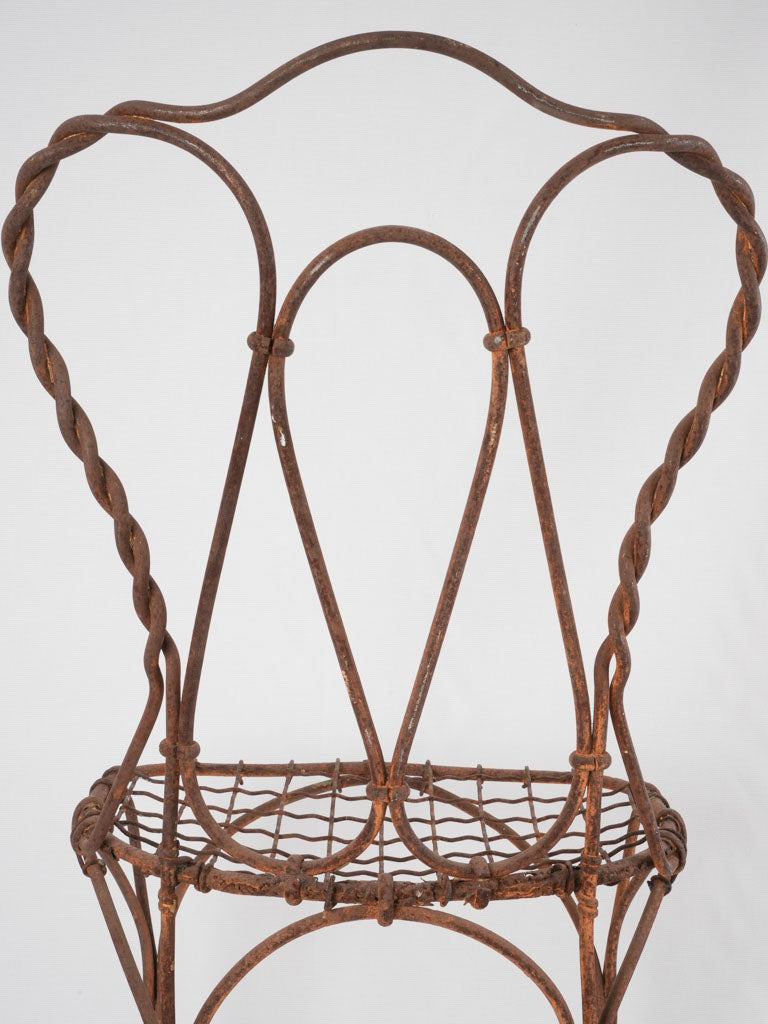 Antique French garden chair - twisted iron