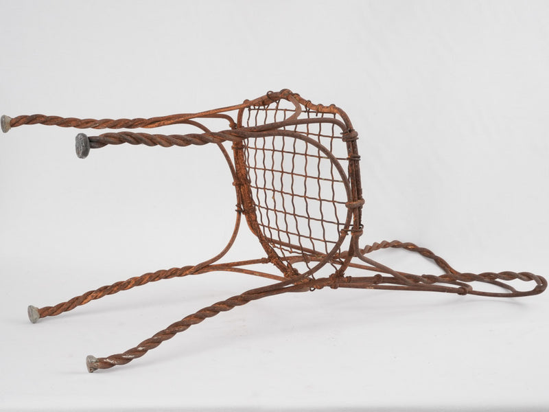 Antique French garden chair - twisted iron