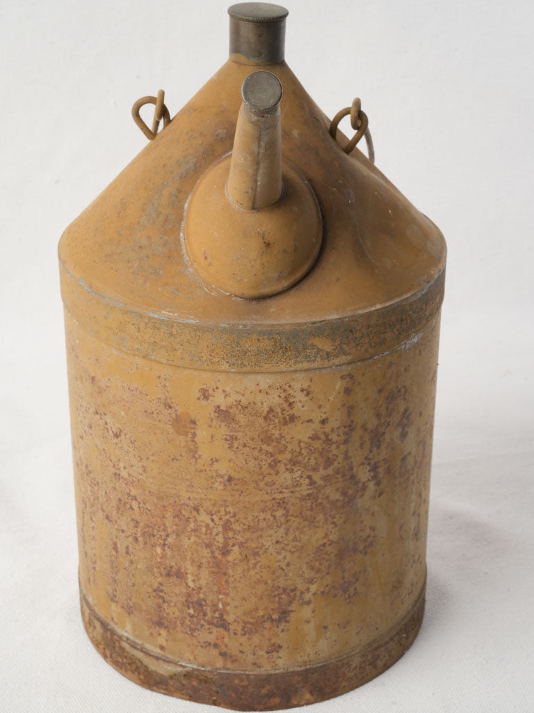 Petite ornate industrial lubricant pot  