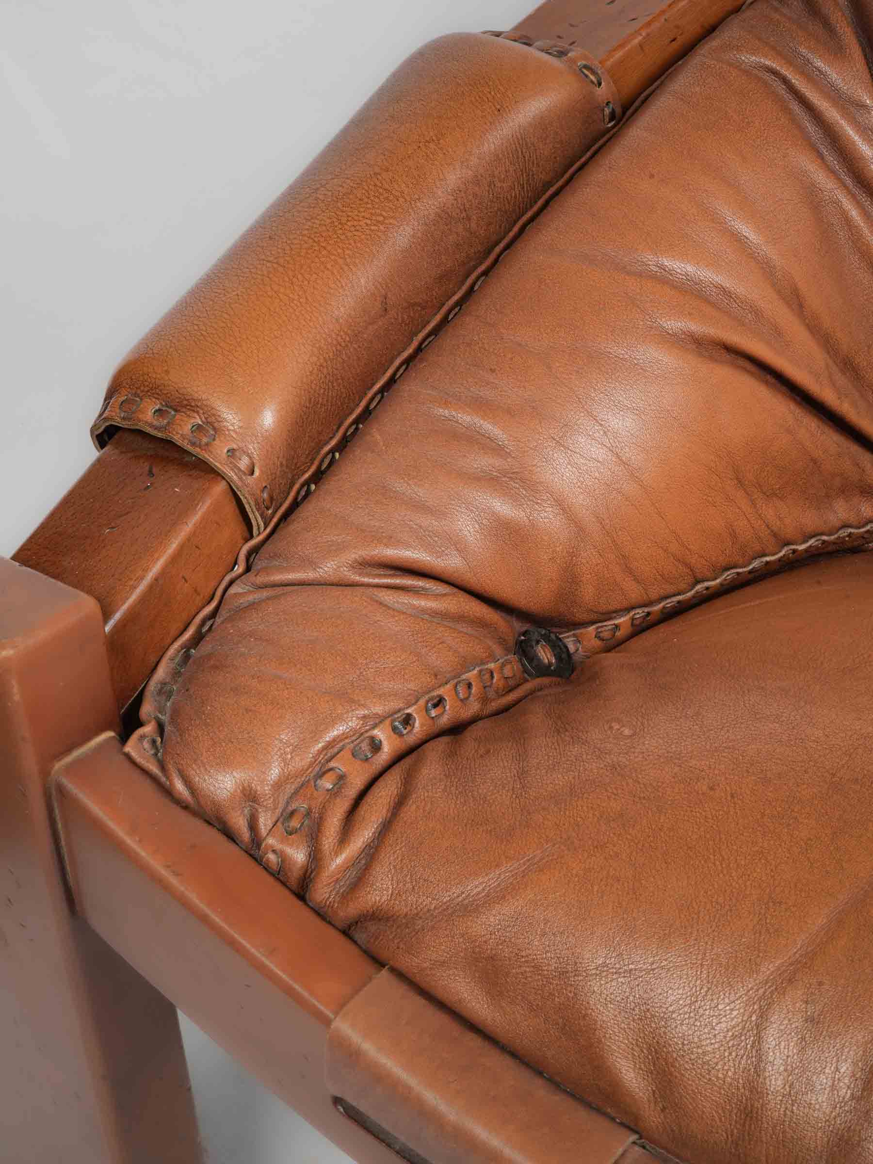 Rustic leather lounge seating  